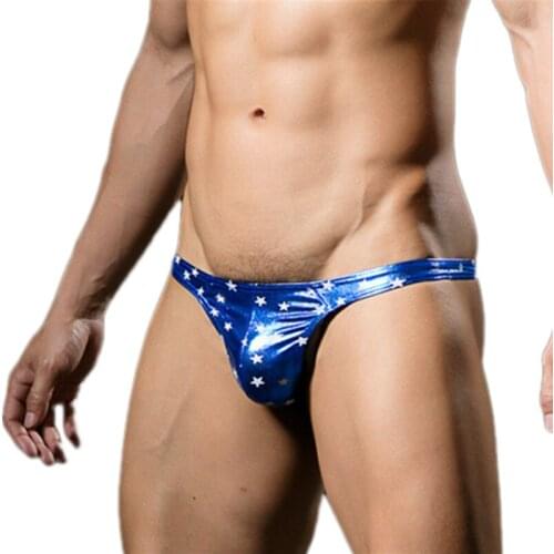 Mens Thongs G-strings PU Leather Underwear Shiny Clubwear Lenceria Masculina Lingerie Sexy Jockstrap T-back Gay Slip Panties