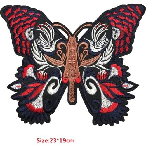 Large Butterfly Patches for Clothes Iron On Embroidery Patch DIY Garment Accessory Decoration Patchwork 3D Insect Appliques 1pcs