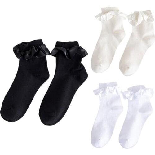 Japanese Women Girls Summer Cotton Ankle Socks Sweet Ruffles Frilly Patchwork Harajuku Kawaii Lolita Princess Cotton Short Y1AC