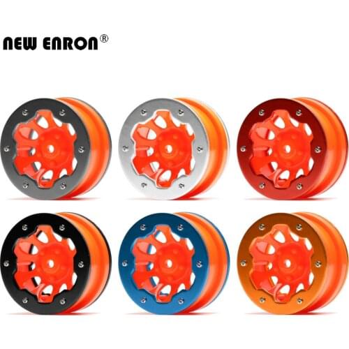 NEW ENRON 1.9" Orange 10Hole Plastic 54*40*27 Beadlock Wheel Hub Tires for 1/10 RC Crawler Axial SCX10 Traxxas TRX-4 Tamiya CC01