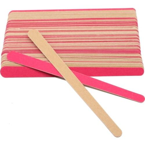 100Pcs/Lot Disposable Nail Art Files Sanding Wood Nail File 180/240 Pink Sandpaper Double Side Buffer Nail Manicure Tool