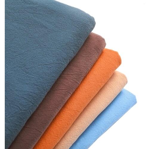 Dyed Solid Color Washed Cotton Fabric Kung Fu Clothing Cloth Home Decoration Sewing Material