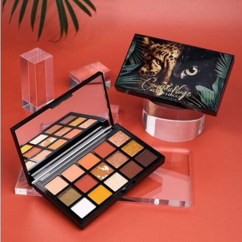 15-Color Eyeshadow Palette Animal Series Cat And Leopard Eyeshadow Pearlescent Patch Non-Flying Powder Waterproof