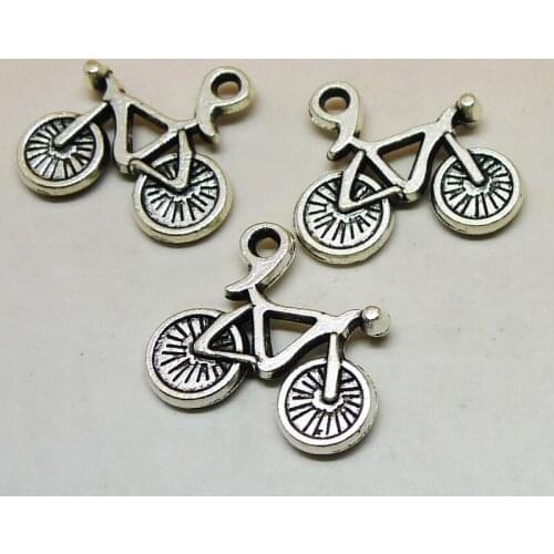 8pcs/Lot Tibetan Silver Color Bicycle Charm Pendant Jewellery Making Fit Diy Handmade Necklace Aesthetic Accessories