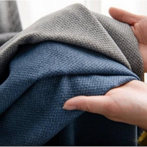 Simple Linen Curtains for Living Room Bedroom Window Balcony Kitchen Blackout Solid Color Fabric Custom Stitching