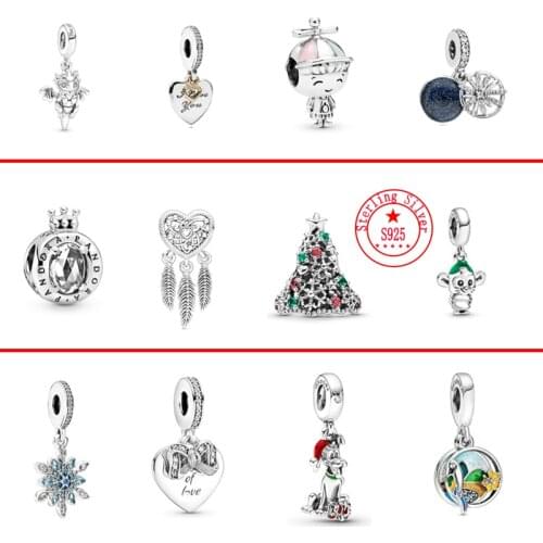 Sterling Silver S925 Beads Transparent Shining Crown Fit Pandora Bracelet DIY Womens Jewelry