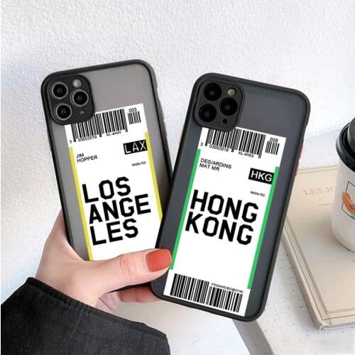 Hot Air ticket travel New York Los Angeles Luxury Silicone Shockproof Matte Phone Case For iPhone 11 12 Pro Max Mini X XS Plus