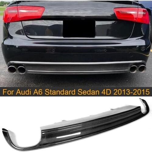 Carbon Fiber Rear Bumper Lip Diffuser Spoiler for Audi A6 Standard Sedan 4 Door 2013-2015 Non Sline S6 Rear Diffuser Lip Spoiler