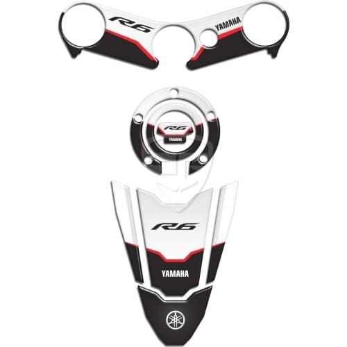 Motorcycle Gas Fuel Oil Tank Pad Plate Fork Protector decoration Sticker Red Gray Black for Yamaha YZF R6 YZF600 2006 - 2016