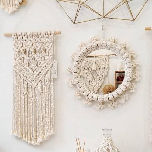 Mirror Makeup Mirrors Bedhead Bedroom Stay Porch Hotel Home Decorations Wall Hanging Nordic зеркало настенное Handmade Tapestry