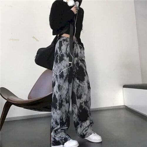 Y2k harajuku plus size womens high street straight sports wide leg pant summer casual mopping pants streetwear sweatpants cloth