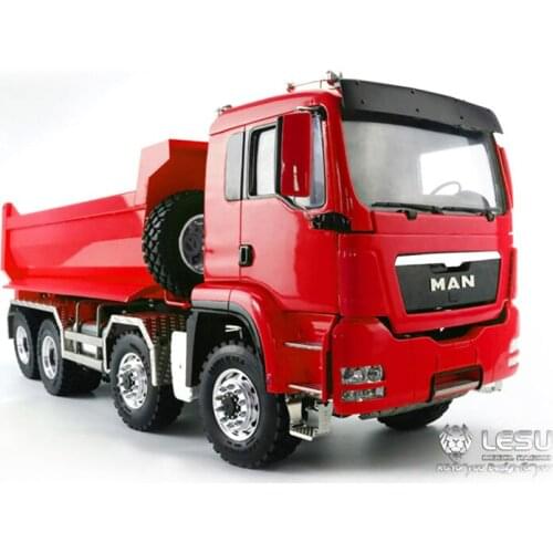 1/14 LESU RC Dumper Truck 8*8 Front Hydraulic Lifting MAN Painted Model Light THZH0487-SMT4