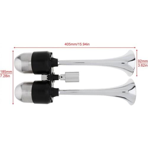 178DB 12V Dual Car Trumpet Electronically Controlled Car Air Horn Extend the Sound Effect with Air Outlet Valve and Air Pump