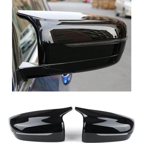 2Pcs Car Bright Black Side Rear View Mirror Cover Replacement for BMW 5 Series G11 G12 G30 G38 2017-2019