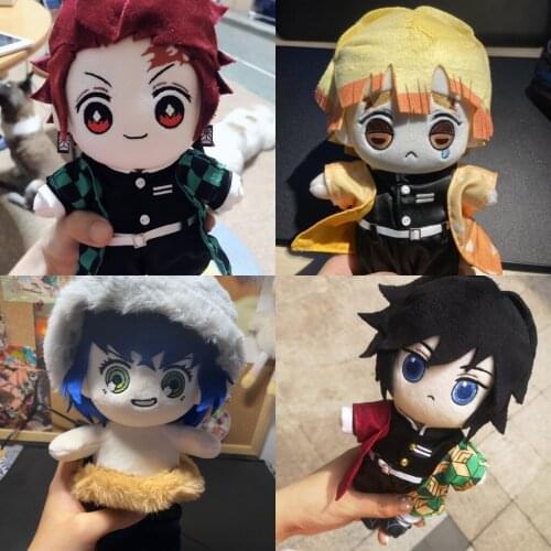 Anime Demon Slayer Kimetsu no Yaiba Kamado Tanjirou Agatsuma Zenitsu Cute Plush Doll Stuffed Toy Change Suit Dress Up Doll 20cm