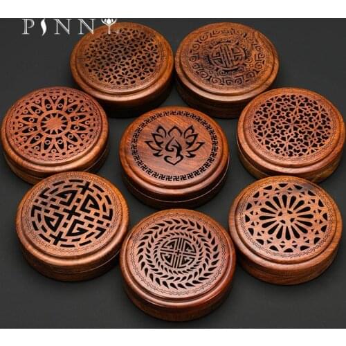 PINNY Vietnam Rosewood Incense Burner 2 And 4 Hours Coil Censer Tea House And Home Decoration Wooden Incense Base Wood Crafts