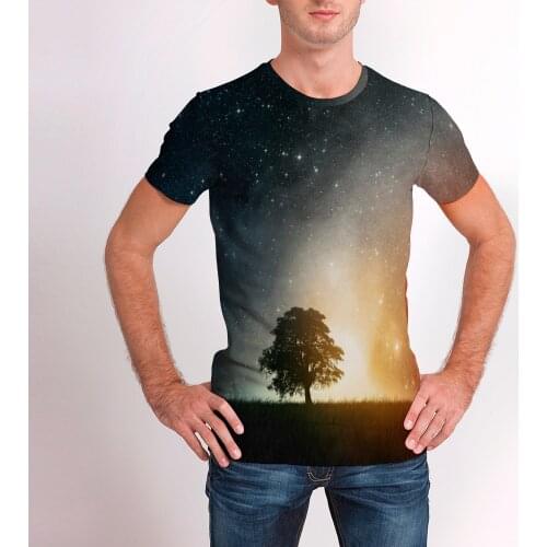 Nature Landscape Tree T shirt Summer Leisure 3D T-shirts Cool Mens T-shirt 3D printing fashion short-sleeve
