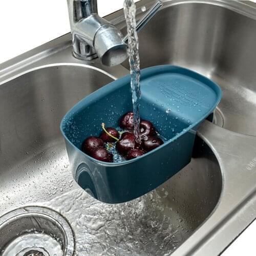 Kitchen Sink Strainer Fruit Vegetable Washing Basket Sponge Rack Drain Basket Kitchen Colander Storage Tool Kitchen Gadgets