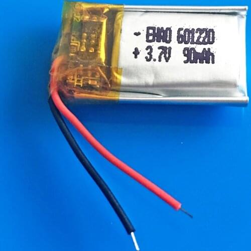 3.7V 90mAh 601220 li-po lithium polymer rechargeable battery for MP3 MP4 MP5 GPS bluetooth headset video pen digital productors