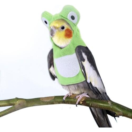Lovely Parrot Winter Coat Cute Bird Clothes Warm Hooded Clothes Apparel Party Costume Bird Supply S/M/L