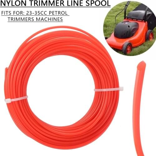 Nylon Trimmer Line Spool Cord Wire 15M Petrol Trimmers Machines Line String Grass Trimmer Parts Garden Tool Accessories Replace