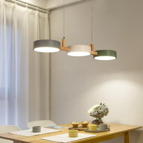 Nordic Wood Kitchen Pendant Lights Fixture Modern Wooden Dining Room Hanging Lamp Luminaire Suspension Lighting Home Decoration