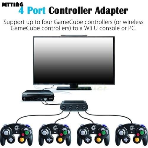 New 4 Ports For GameCube GC Controllers USB Adapter Converter for Nintendo Wii U PC NGC for PC Game Accessory