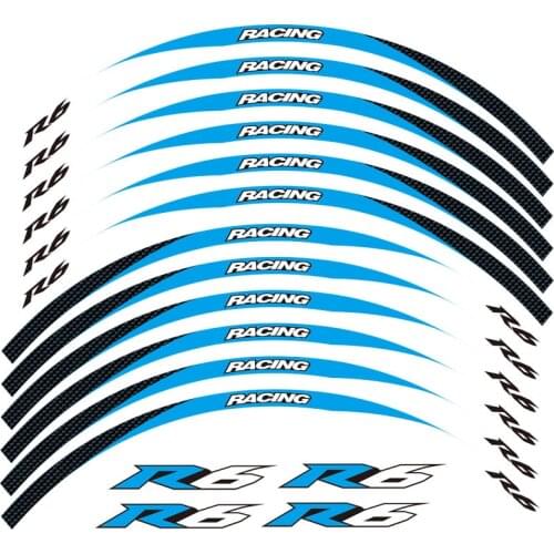 New high quality 12 Pcs Fit Motorcycle Wheel Sticker stripe Reflective Rim For Yamaha YZF R6 YZFR6