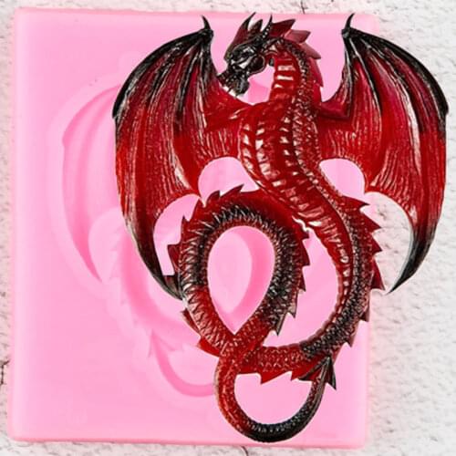 Soaring Dragon Silicone Mold DIY Baby Birthday Cupcake Topper Fondant Cake Decorating Tools Candy Resin Chocolate Gumpaste Mould