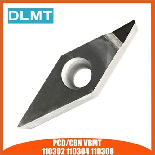 PCD/CBN VBMT110302 VBMT110304 VBM110308 1PCS Turning Insert Lathe Diamond Tipped Polycrystaline Diamonds Blade Indexable Inserts