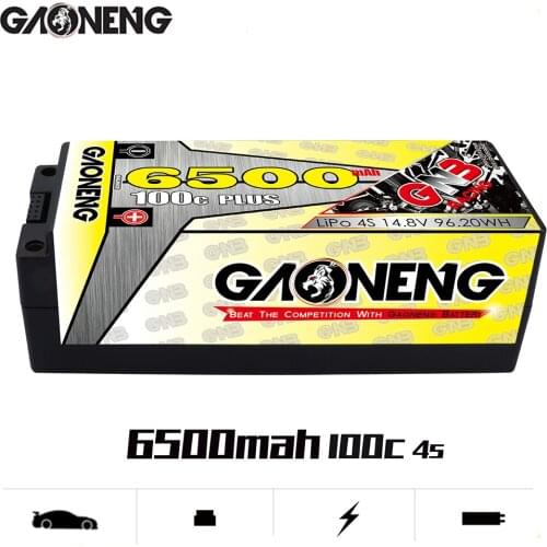 Gaoneng GNB 6500MAH 4S1P 100C 14.8V PLUS Rechargeable Lipo Battery XT60/T Plug XT90 Plug for 1:8 RC Car Boat