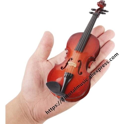 Personalized Mini Violin with Support Miniature Wooden Musical Instruments Collection Decorative Customized Ornaments Model