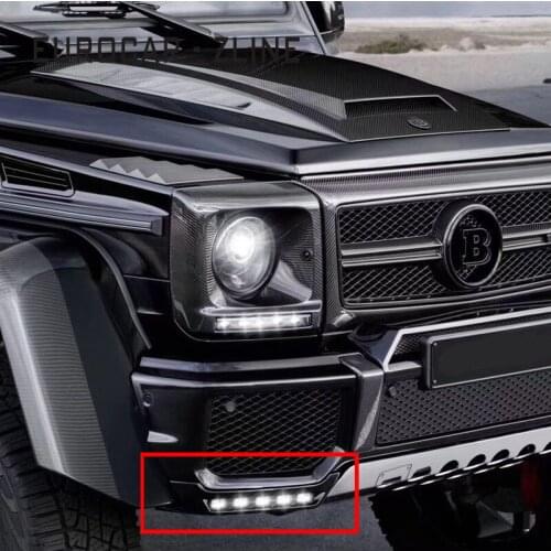 PU material G class w463 G500 G55 G350 G450 G63 G65 front corner lips with leds for front bumper