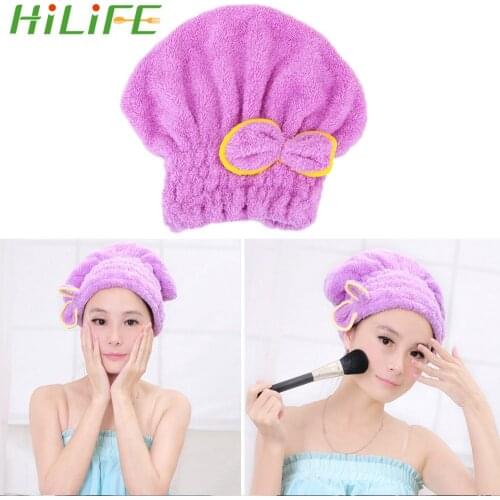HILIFE Shower Cap Microfiber Bathroom Hats Quickly Dry Hair Hat Wrapped Towels Bath Accessories 5 Colors