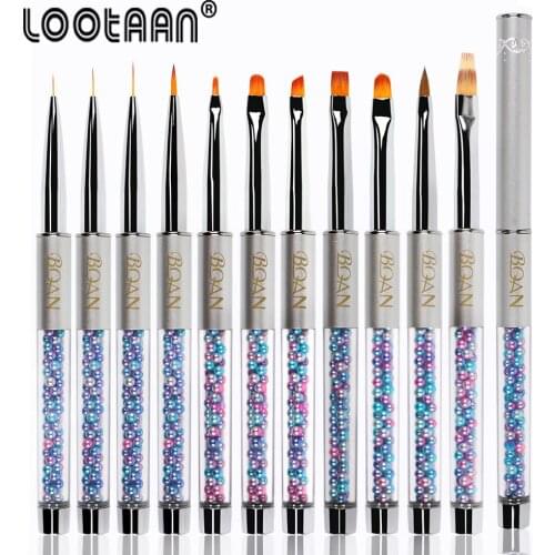 Sliver Nail Brush Nail Art Rhinestone Acrylic Liner Brush French Lines Stripes Flower Grid Painting Drawing Pen Manicure Tools