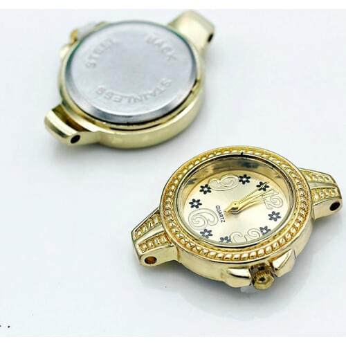 Shsby Diy personality Golden Watch header matching jewelry Small black flowers watch table Watch accessories wholesale