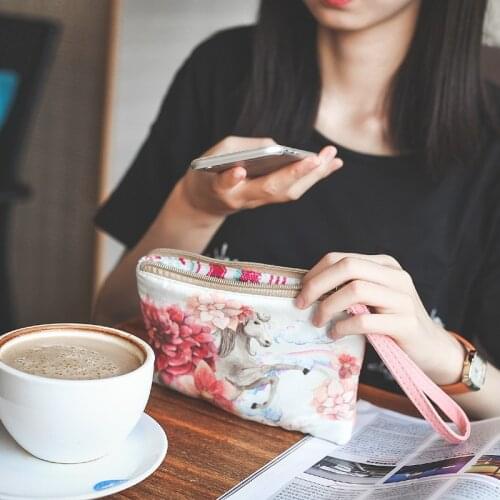 Cute Womens Coin Wallet Children Canvas Phone Mask Cosmetic Bag Handbag Zipper Purse Storage Kawaii Lipstick Make Up Organizer