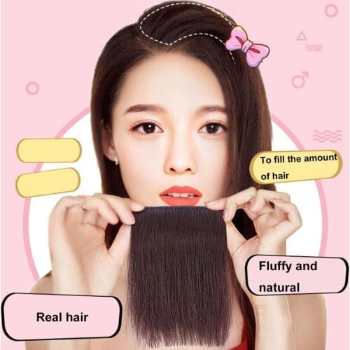 Synthetic Short Straight Hair Piece Invisible Hairpin Hair for Thinning Hair Adding Hair Volume Fluffy Natural Cushion High Hair