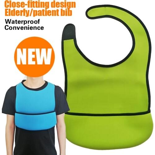 Adult Bib Waterproof Anti-oil Bib Elderly Aged Senior Citizen Mealtime Protector Disability Aid Aprons Reusable Patient Care