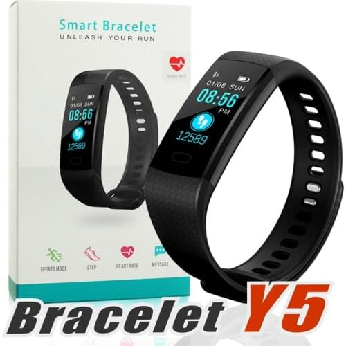 Y5 Smart Bracelet Wristband Fitness Tracker Color Screen Heart Rate Sleep Pedometer Sport Waterproof Activity Tracker