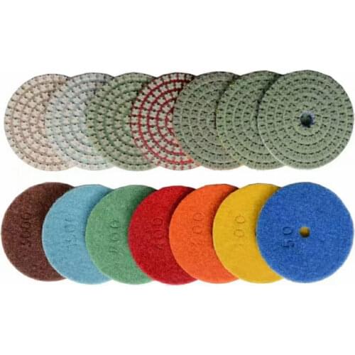Dry Polishing Pads 3 or 4 inch for Granite Marble Concrete Gloss Pad Circle Polishing Wheel Power Tool Accessories 7 Pcs/lot