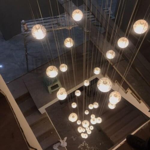 LED lamp, crystal droplight, stair lamp, droplight, hall bedroom chandeliers, hotel, the lobby