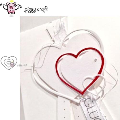 Piggy Craft metal cutting dies cut die mold Heart-shaped ring frame Scrapbook paper craft album card punch knife art cutter die