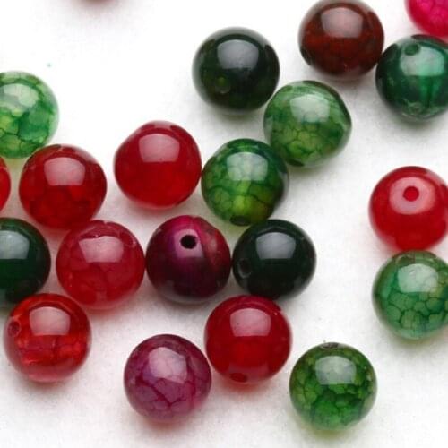 Tourmaline Agate Loose Beads Natural Gemstone Smooth Round for Jewelry Making
