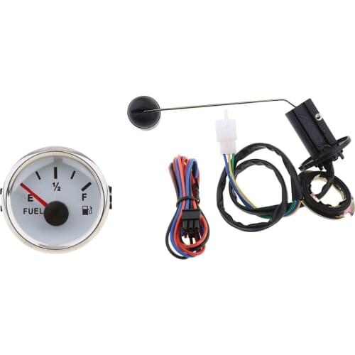 2inch 52mm Universal Car SUV Fuel Level Gauge Meter E-1/2-F Pointer 12V w/ Fuel Sensor Floating w/ Wire Harness