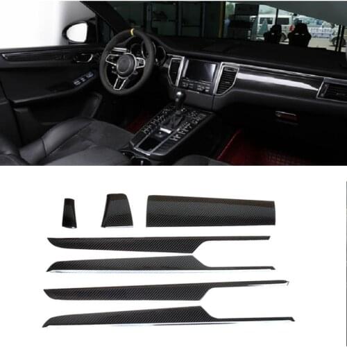 Carbon Fiber Inner Door Interior Trims Car Accessories Fit For Macan 2019-up Central Control LHD&RHD
