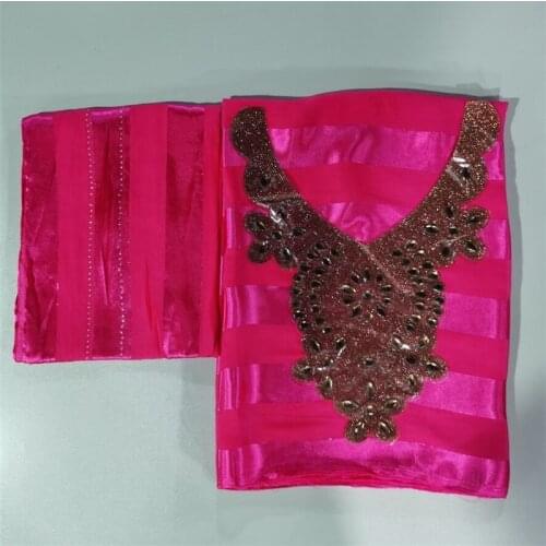 High quality silk fabric for lady dress embroidered george silk fabric African metallic silk fabric 114cm/8mm 5+2 yards 12L05282