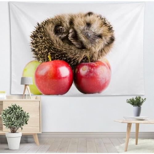 High Quality Hedgehog Animal Tapestry Wall Hanging Tapestries Cloth Fabric Print For Living Room Decorative Wall Blanket 2.25