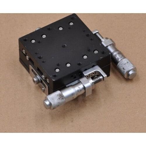 XY axis 2D Sigma manual high precision displacement slide optical fine adjustment platform plus or minus 6.5mm aluminum 60mm