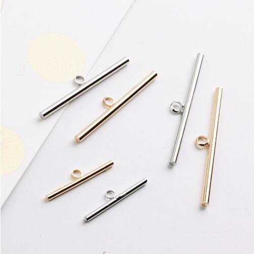 Jewelry jewelry Copper horizontal column hanging rod pendant studs earrings ear clips DIY handmade ear ornaments accessories